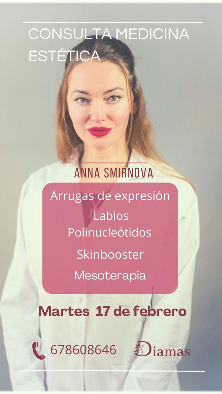 Medicina estética malaga. Diamas. Mesoterapia, skinbooster, labios, ojeras, bolsas, botox, acido hialurónico, arrugas de expresión, anna smirnova, medicina estética, centro autorizado junta de andalucia, vitaminas, lifting, arrugas de expresión, relleno de labios. BOTOX. ELIMINACIÓN DE GRASA.