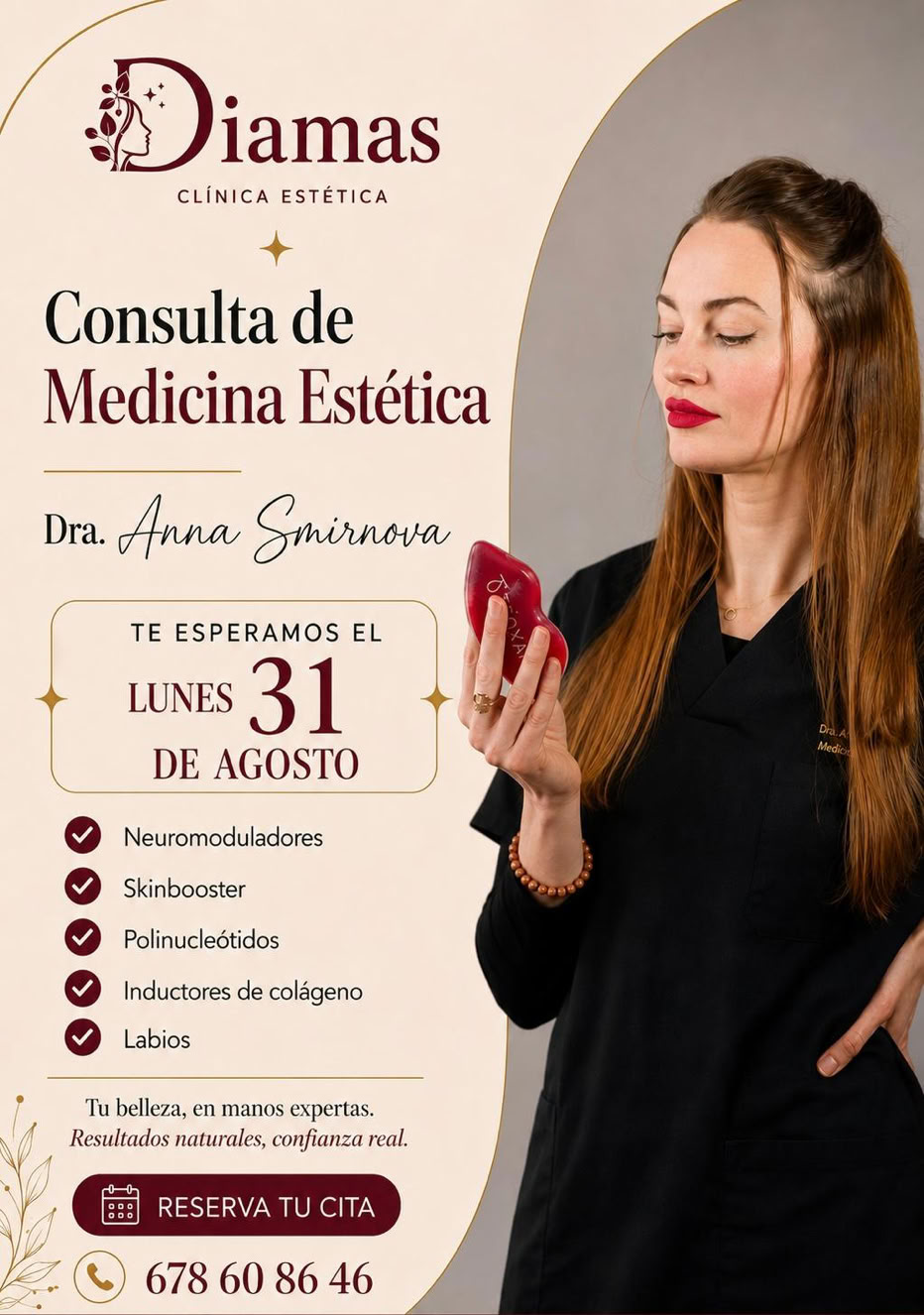 Medicina estética malaga. Diamas. Mesoterapia, skinbooster, labios, ojeras, bolsas, botox, acido hialurónico, arrugas de expresión, anna smirnova, medicina estética, centro autorizado junta de andalucia, vitaminas, lifting, arrugas de expresión, relleno de labios. BOTOX. ELIMINACIÓN DE GRASA.