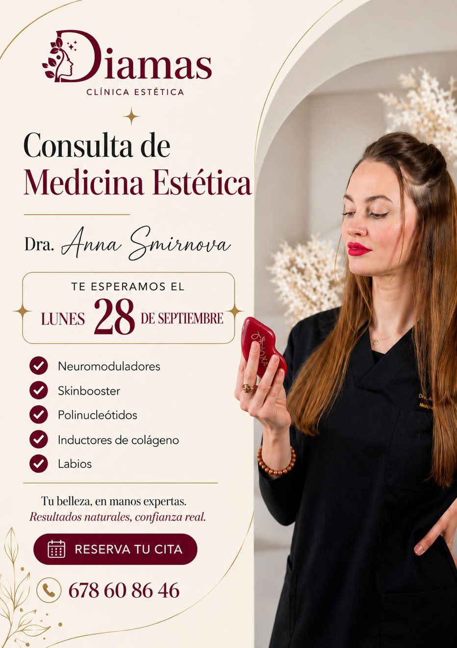 Medicina estética malaga. Diamas. Mesoterapia, skinbooster, labios, ojeras, bolsas, botox, acido hialurónico, arrugas de expresión, anna smirnova, medicina estética, centro autorizado junta de andalucia, vitaminas, lifting, arrugas de expresión, relleno de labios. BOTOX. ELIMINACIÓN DE GRASA.
